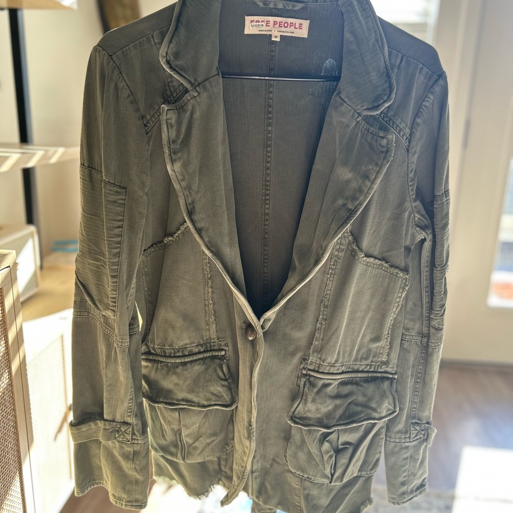 Free People Utility Jacket in Olive Green